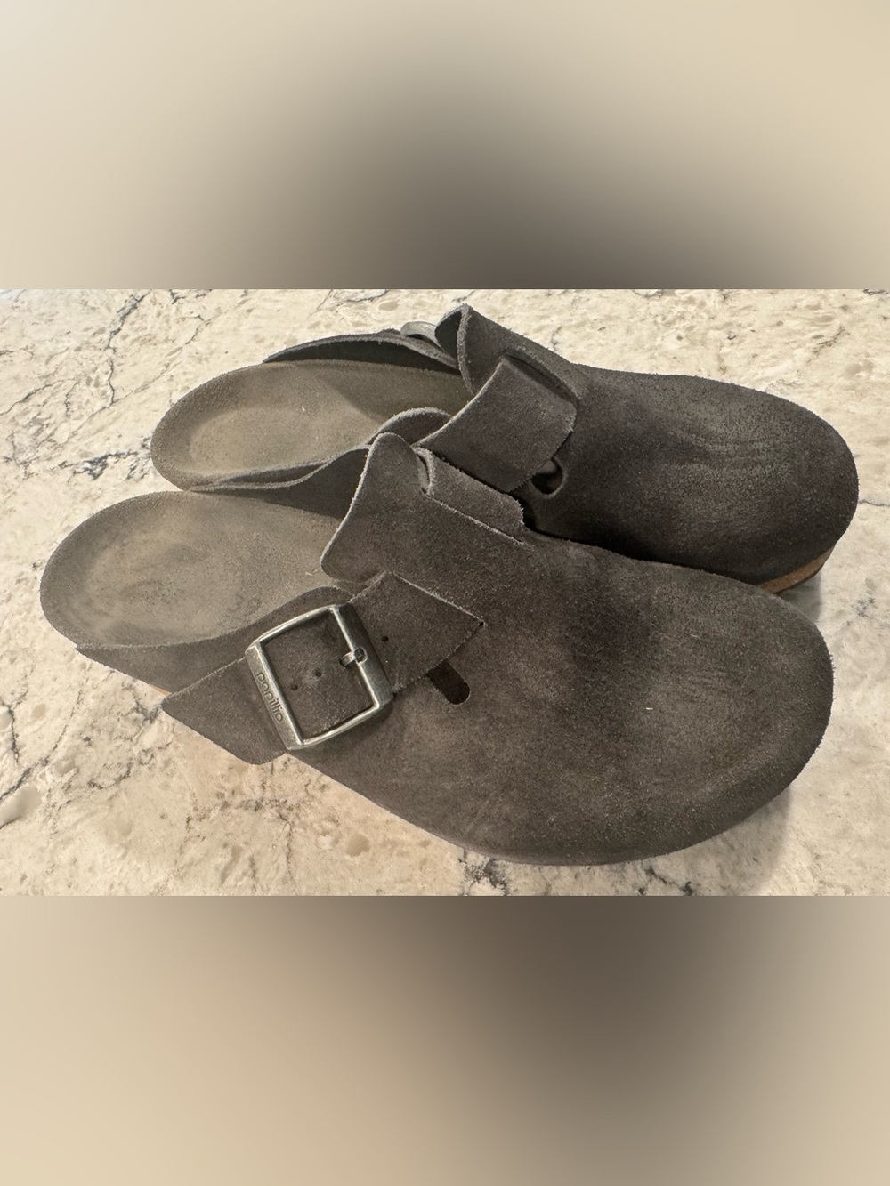 Birkenstock Papillio Fanny Wedge Clog Chocolate Brown Suede Sandal Shoe 39
